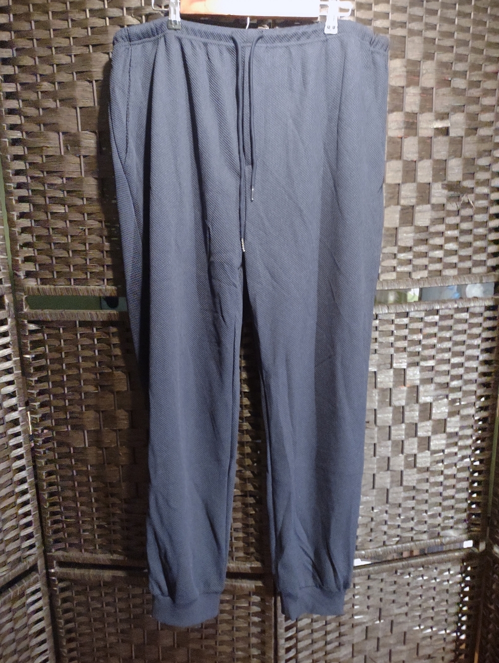 Coofandy Navy Blue Waffle Knit Jogger Pants Men's XXL